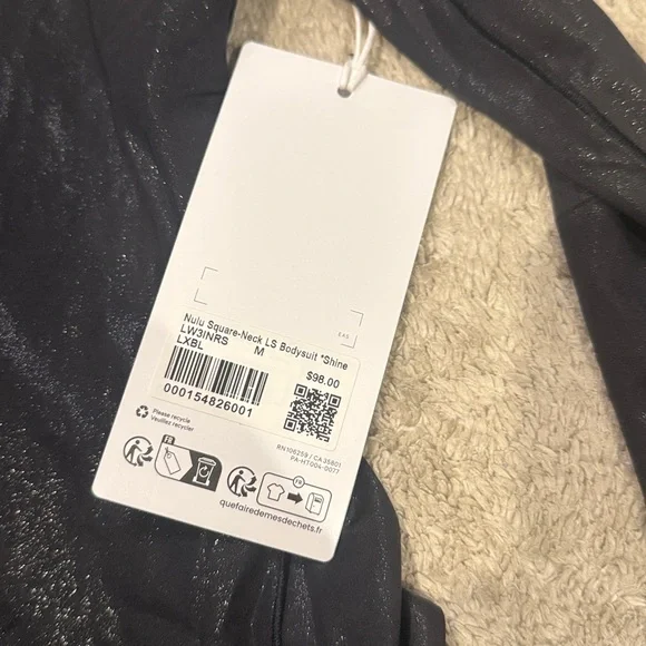 Lululemon nulu square neck longsleeve bodysuit shine  Long Sleeve Bodysuit m new - Picture 4 of 5